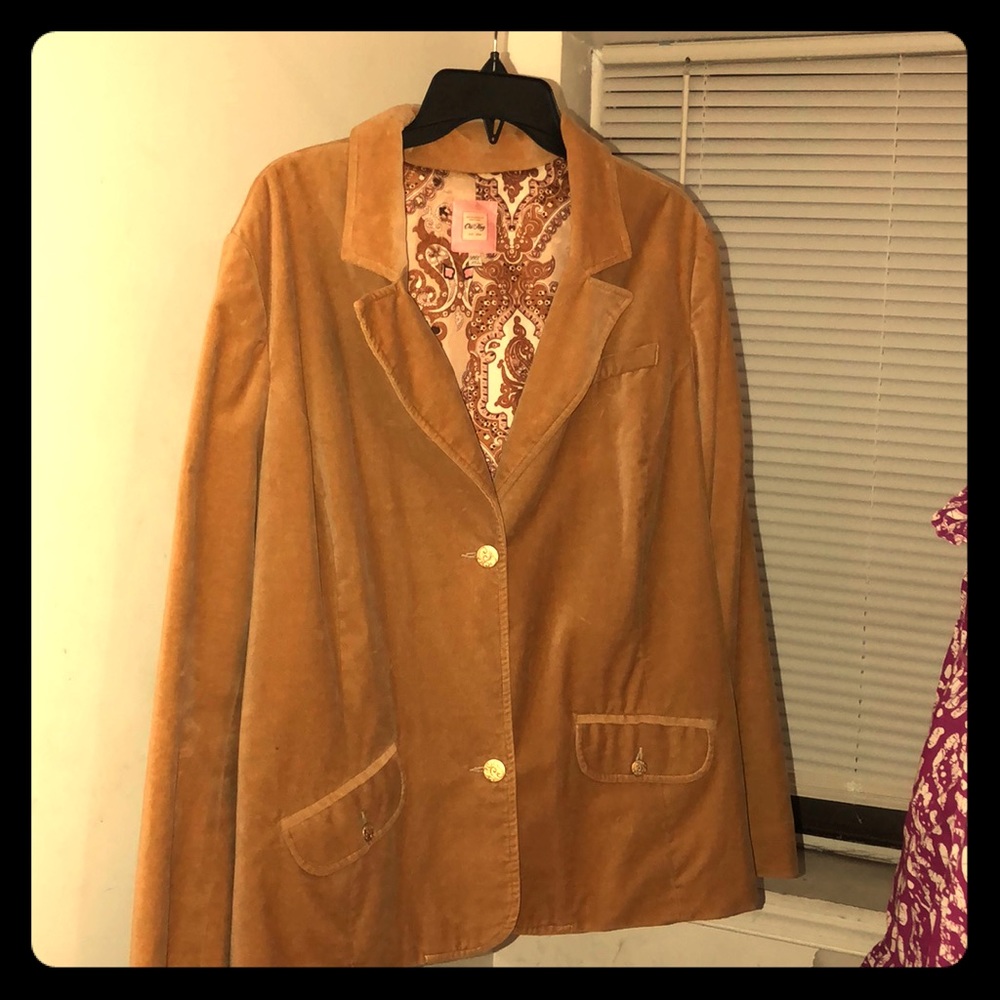 Velour camel/gold blazer